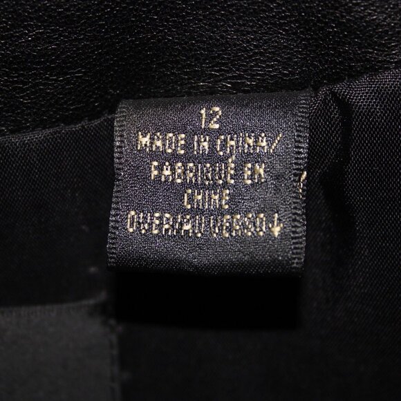 Dana Buchman Sz 12 Black Gold Stud Zipper 100% Leather Acetate Lined Jacket - Picture 8 of 16